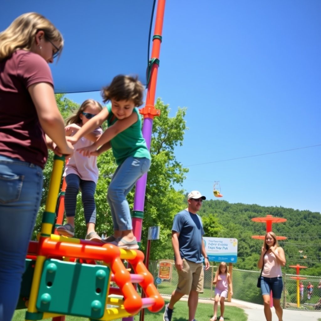 Family enjoying outdoor activities at Ropespark