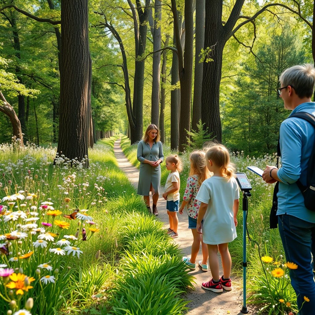 Group on a guided nature trail